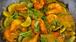 courgette fry with king prawns  indian zucchini curry with prawns  zucchini recipe [upl. by Ahab]