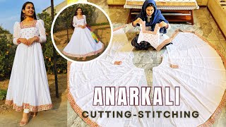 Georgette Anarkali Designer Suit  Cutting amp Stitching  Long Frock Design [upl. by Ynatterb419]