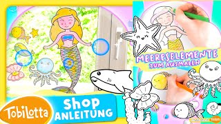 Meerestiere Fensterbilder Ausmalbilder Sticker DIY Basteln TobiLotta Ausmalvorlage ausdrucken PDF [upl. by Aryad]