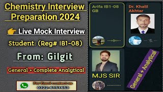 Live Mock Interview11Complete AnalyticalKPPSC SS Chemistry Interview prep by MJS SIR [upl. by Uah591]