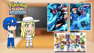 Alola reacts to Ash Greninja  Ash Alola Friends react to Ash Greninja [upl. by Noyahs]