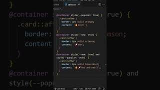 Style Queries  a CSS game changer shorts [upl. by Kidder]