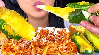 ASMR CHEESY Mozzarella Jalapeño amp Spaghetti Crunchy Eating Sounds No Talking Eating Show ASMR Phan [upl. by Hailed629]