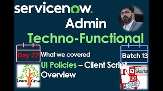 Batch 13  Day27 UI Policies  Client Script Overview Shorts Short [upl. by Prowel]