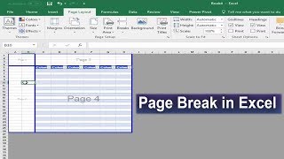 How to Add and Delete Page Break in Microsoft Excel 2017 [upl. by Mather128]