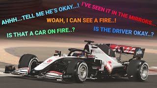 Drivers’ Radio Reaction to Grosjeans Crash  F1 2020 Bahrain Grand Prix [upl. by Aisak]