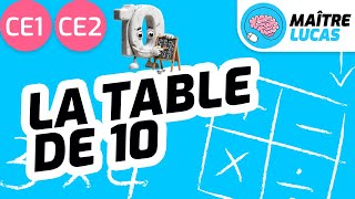 La table de 10 CE1  CE2  Cycle 2  Mathématiques  Maths  Calcul [upl. by Franky]