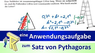 eine Anwendungsaufgabe zum Satz von Pythagoras [upl. by Ansaev]