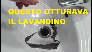 Come STURARE Lavandino ostruito da capelli Lavello Bagno Non SCARICA veloce se Otturato cosa fare [upl. by Hew]