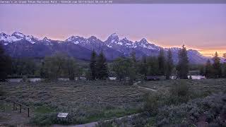 Teton Time Lapse of sunset viewed from Dornans on June 16 2024 [upl. by Enelrihs]