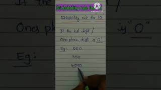 divisibility rule for 10 divisibility division mathematics education [upl. by Bysshe490]