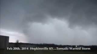 Tornado warned storm Hopkinsville KY east of town Feb 20th 2014 [upl. by Fabiola]