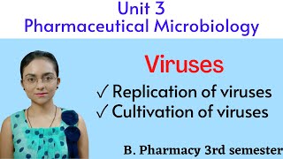 Viruses  Replication amp Cultivation  Viruses  Pharmaceutical Microbiology  Unit 3  B pharm 3 sem [upl. by Gyasi86]