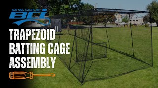 Trapezoid Freestanding Baseball amp Softball Batting Cage Assembly [upl. by Larissa]