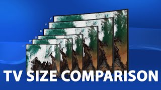 TV Size Comparison  43 vs 50 vs 55 vs 65 vs 75 vs 85 Inch [upl. by Bibeau266]