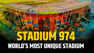 Qatars Stadium 974  Worlds first transportable stadium [upl. by Yoreel868]