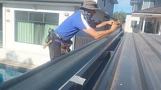 Replacing square patio gutter [upl. by Spain]