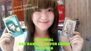 Tutorial cat rambut silver green MIRANDA [upl. by Masson]