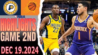 Phoenix Suns Vs Indiana Pacers Game 2nd Highlights Dec 192024 NBA Season 202425 [upl. by Bernadene]