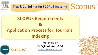 SCOPUS Requirements amp Application Process for Journals’ indexing [upl. by Eibbed]