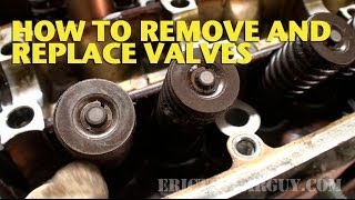 How To Remove and Replace Valves in a Cylinder Head EricTheCarGuy [upl. by Kallman547]