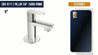 Quarter Turn Ceramic Cartridge Pillar Tap Faucet  Cubix Prime  Deck Mounted  cold water only [upl. by Baalbeer]