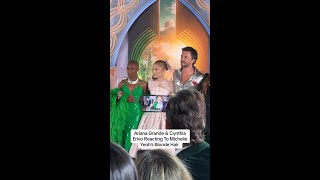 Ariana Grande amp Cynthia Erivo Reacting to Michelle Yeohs Blonde Har [upl. by Ziom]