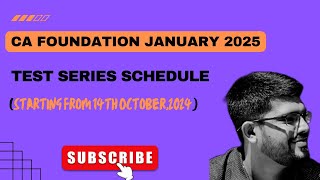 FREE TEST SERIES I ALL SUBJECTS I CA FOUNDATION I JANUARY 2025 I triloksirmathematics [upl. by Jeannie]