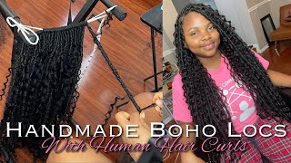 How To PreMake And Install Handmade Boho Locs Using Human Hair  YWigs [upl. by Dukey]