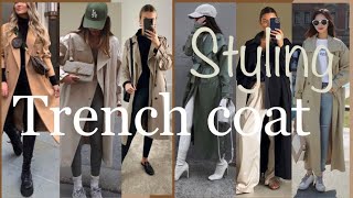 How to style trench coats  outfits trench coat ideas  fashion for winter 2023 lookbook [upl. by Louis94]