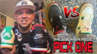 Air Jordan 4 Reimagined Bred VS Nike SB Pine Green Sneakers on Feet PICKONE sneakerhead [upl. by Elletnuahs]