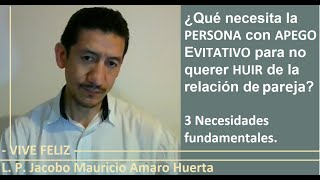 ¿Qué necesita la persona con APEGO EVITATIVO para NO querer HUIR de la relación de pareja [upl. by Oirevas]