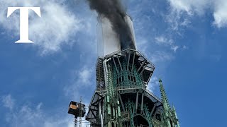 Fire breaks out at Rouen Cathedral [upl. by Boice482]