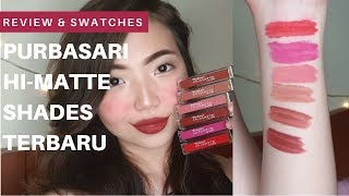 FULL SWATCHES  REVIEW PURBASARI HI MATTE NEW SHADES  DHEAUDREY [upl. by Drofwarc]