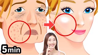 5mins AntiAging Face Lift Massage For Glowing Skin Wrinkles Reduction Sagging Jowls amp Cheeks [upl. by Sivrat]