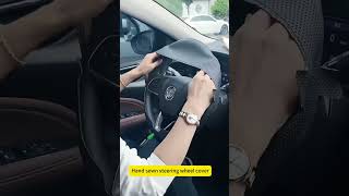 Hand sewn steering wheel cover ！automobile steeringwheelcover diy sewing carparts short oem [upl. by Sothena]