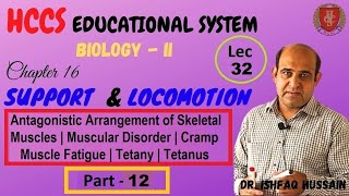 ANTAGONISTIC ARRANGEMENT OF SKELETAL MUSCLES  Ch16 Part 12  BIOII  Prof ISHFAQ  LEC32 [upl. by Aiahc]