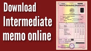 How to download inter marks memo  Intermediate memo download  Online inter memo [upl. by Madra]