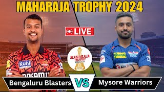 Bengaluru Blasters vs Mysore Warriors Live BLB vs MW 21st Match  Maharaja T20 2024  Ksca live [upl. by Eberta]