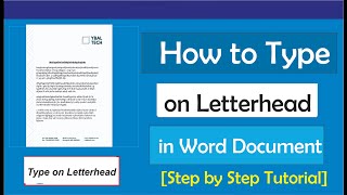 How to Type on a Letterhead in Word [upl. by Kingdon]