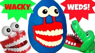 Wacky CHATTER TEETH Wednesday PlayDoh Surprise Egg [upl. by Ecirahc]