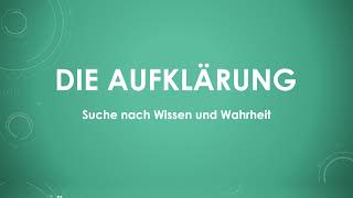 Die Aufklärung einfach und kurz erklärt [upl. by Feetal]