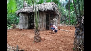 Primitive Technology Make bamboo tents and create a yard  full video PrimitiveHut [upl. by Hanover988]