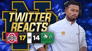 Notre Dame vs OSU Twitter Reaction☘️Irish Fans Down Bad [upl. by Aicelav]