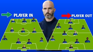 CHELSEA LINE UP PLAYERN IN amp PLAYER OUT UNDER ENZO MARESCA SEASON 202425 [upl. by Eniamrahc]