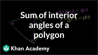 Sum of interior angles of a polygon  Angles and intersecting lines  Geometry  Khan Academy [upl. by Melliw]