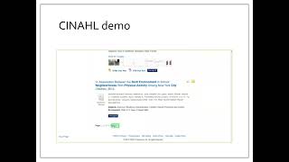 CINAHL demo of exporting records [upl. by Linsk]