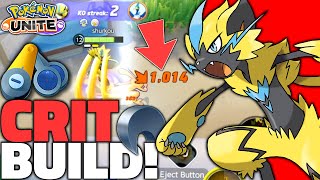 Pokémon Unite Zeraora FULL CRIT BUILD is INSANE😵 Master Zeraora Gameplay amp Held Item Build Guide [upl. by Ailbert604]