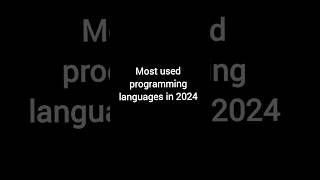 Most used programming languages in 2024 coding language trending programming python [upl. by Llehctim]