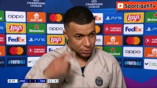 Kylian Mbappe postmatch interview Real Sociedad 12 PSG UEFA Champions League [upl. by Bernetta]